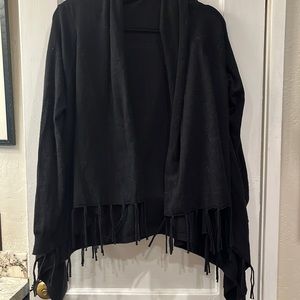 Soft black fringe sweater